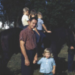 Summer 1961. Another shot of the boys on old Charlie, with Dad, Pat, and Great Grandpa Hockersmith. Just realized that Dad is 35 in this picture. My youngest son, Andy, was 35 this year.