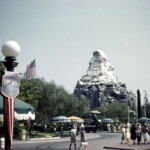 This slide is labeled "DisneylandAug1961_MatterhornWeRodeThruOnATrain"
