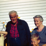 Joe, David, and Mark with Great Grandparents Hockersmith. Fall of 1961