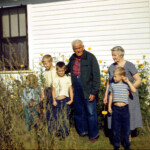 Fall 1961 - Pat, Joe, David, and Mark with Great-Grandparents Hockersmith.