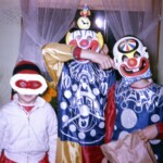 KidsAtGrandmasHalloween1963 I'm not sure why there are only 3 of us here. I remember that plate on the wall with all of the presidents at that time (up to JFK). This picture was taken just a few weeks before JFK was assassinated.