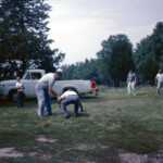 LaborDayAtBudPrathersSept2_1963_2 ; I'm not sure what's going on here, but it must have been interesting. Maybe a snake...