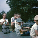LaborDayAtBudPrathersSept2_1963_3 Mark Crum, Ed McConnell, David Crum, and I can't recall the other 2, cousins I'm sure.
