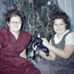 Our cousins Martha and Cindy Peyton, Christmas 1961