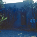 Grandpa (Oren) with Elizabeth Peden At Emma Robbins, Upland, Ca Aug 1961
Emma Gurley Peden Robbins (http://www.padenfamily.org/getperson.php?personID=I36096&tree=peden1) was Oren's aunt. Clara Peden was Grandpa's mother's maiden name. Emma would have been his mother's sister. And Elizabeth would have been their half-sister, born to her father's (John Clark Peden's) second wife, after her mother (Oren's grandmother) had died. Emma was born May 4, 1874, and her mother (Cynthia Elizabeth Mathes) died April 4, 1875, before Emma was 1 year old. John Clark Peden married Anna Catherine Beuhler (from Switzerland) soon afterward, so Elizabeth (b. 1884) was raised with her half-siblings. Emma would have been 10 years older than Elizabeth, her younger sister. I'm pretty sure that Grandpa had not seen these relatives in many years, possibly this was the first time.