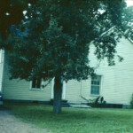 The old farm house, July 1961. You can see their car (49 DeSoto Deluxe) in the driveway.