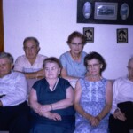 SimonAndMinnie Townsend 50thAnniversaryJune7_1966_4 - Uncle Simon, Grandpa Crum, Aunt Minnie, Grandma Crum, Mrs Prather, But Prather